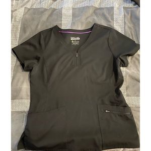 Black zipper scrub top